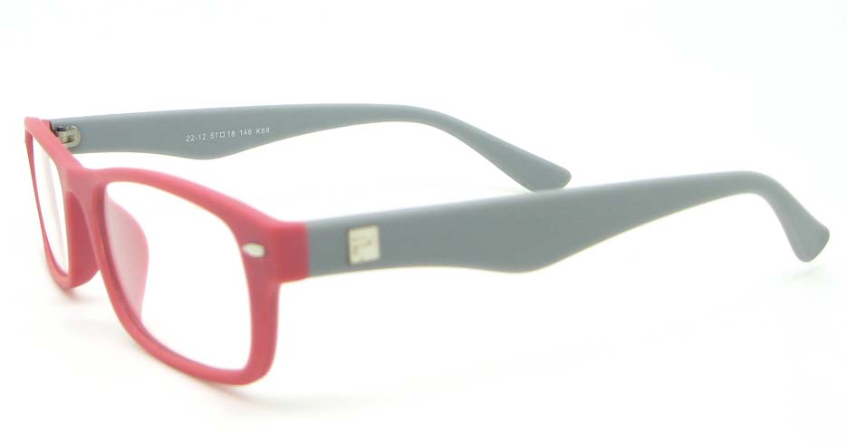grey with pink retro plastic oval glasses frame WLH-2212-68