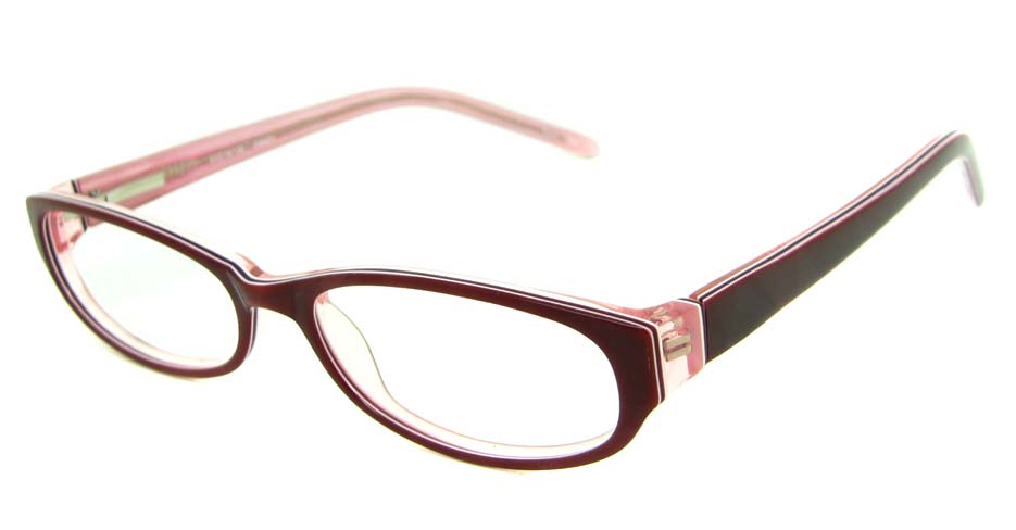 pink acetate rectangular glasses frame HL-BUM0001-H