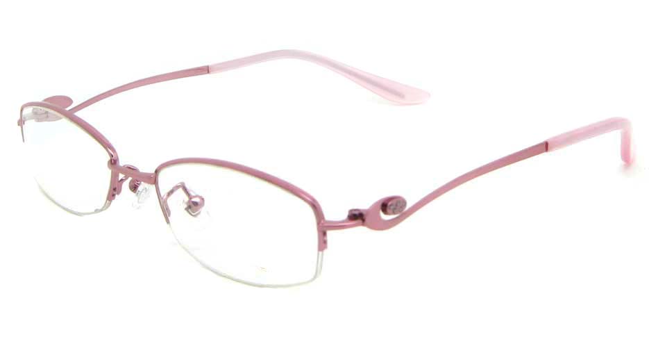 pink metal oval glasses frame WKY-KM5515-F