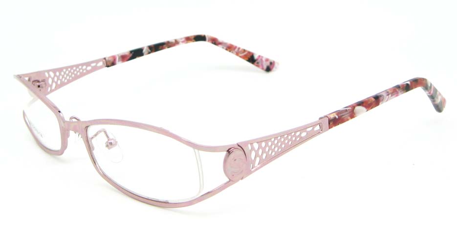 pink metal oval glasses frame WKY-XDBL508-F
