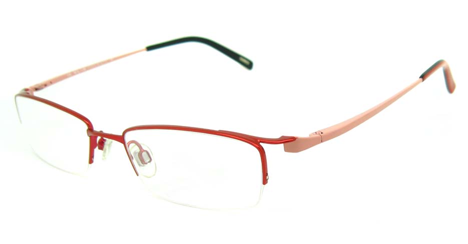 pink metal rectangular glasses frame HL-226