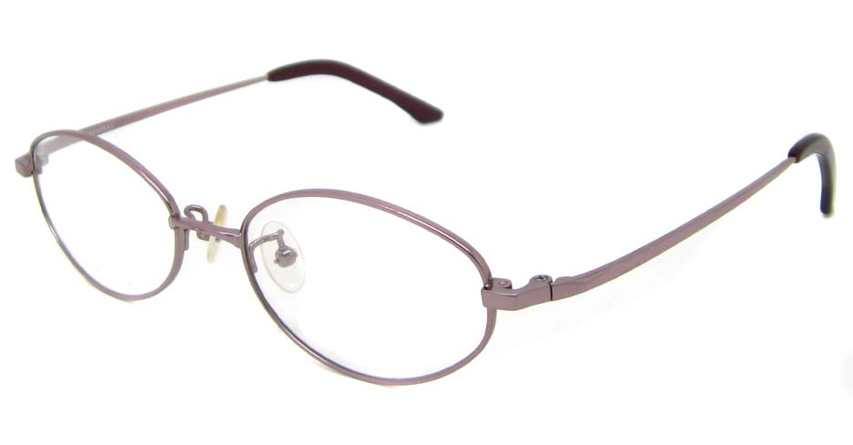 pink oval titanium glasses frame HL-B2017-E08