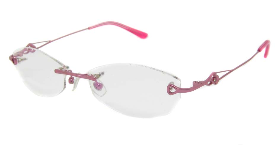 pink rimless glasses