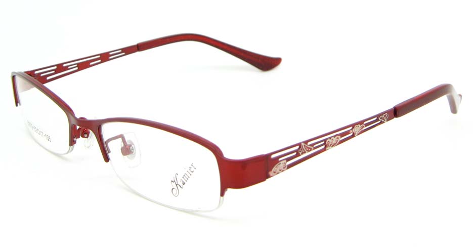 red metal oval glasses frame WKY-KM8879-H