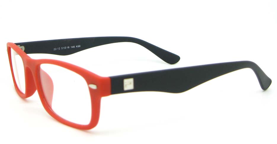 red with black and black retro plastic oval glasses frame WLH-2212-K66