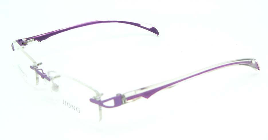 rimless purple  rectangle blend glasses frame JNY-JIONG1218-Z