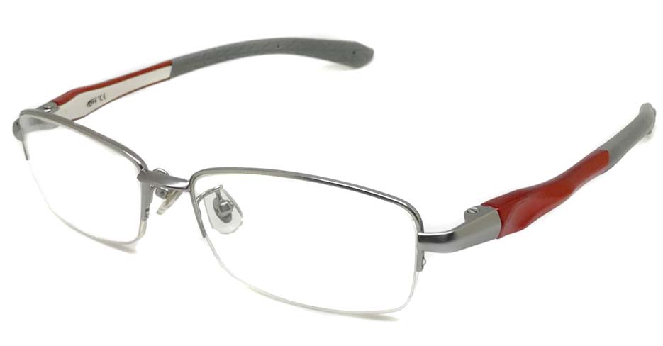 silver with red blend Rectangular sport glasses frame LT-A186-C2