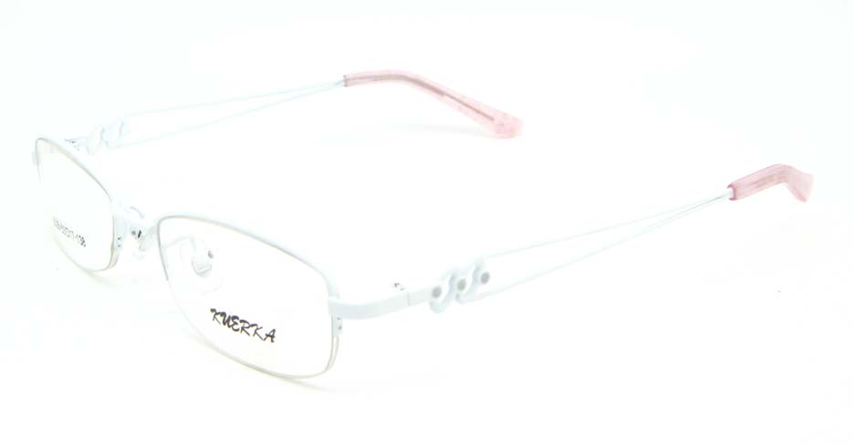 white  oval metal glasses frame WKY-KM5528-BS