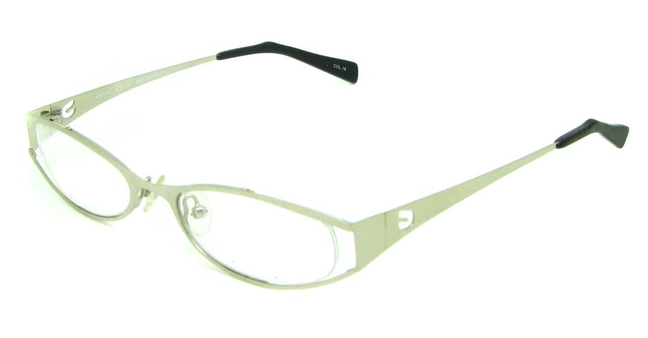 white metal oval glasses frame HL-ST2172-18