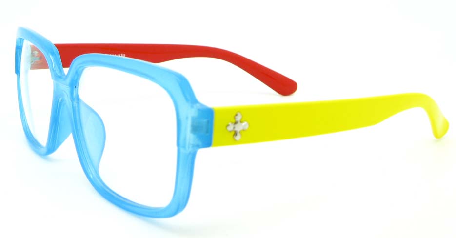 yellow with blue oval Plastic glasses frame WLH-2218-K50