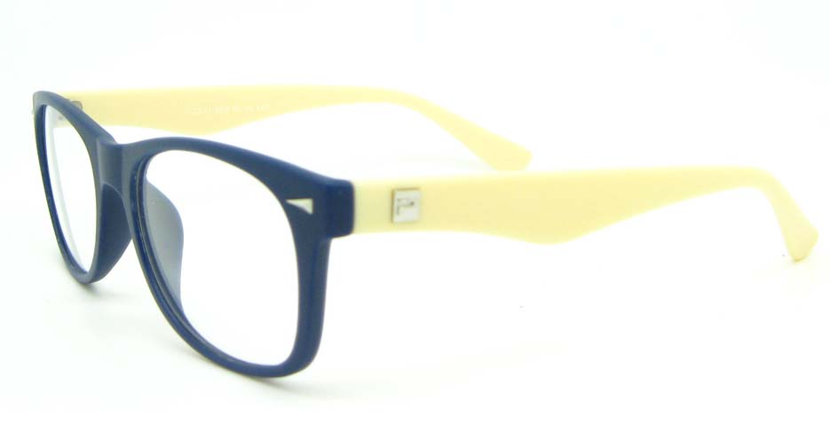 yellow with blue plastic oval glasses frame WLH-2211-K65