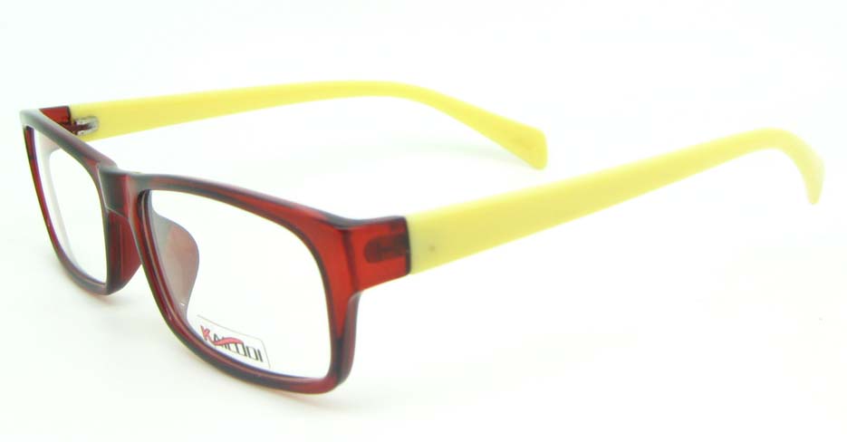 yellow with red tr90 rectangular glasses frame YL-KLD8052-C4